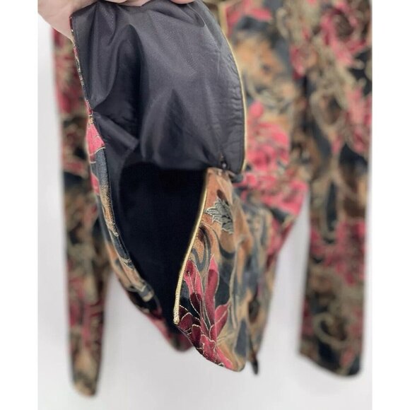 Vintage R&K Evenings Etched Floral Velvet Button-Down Blazer Size 12 Event - Picture 8 of 12